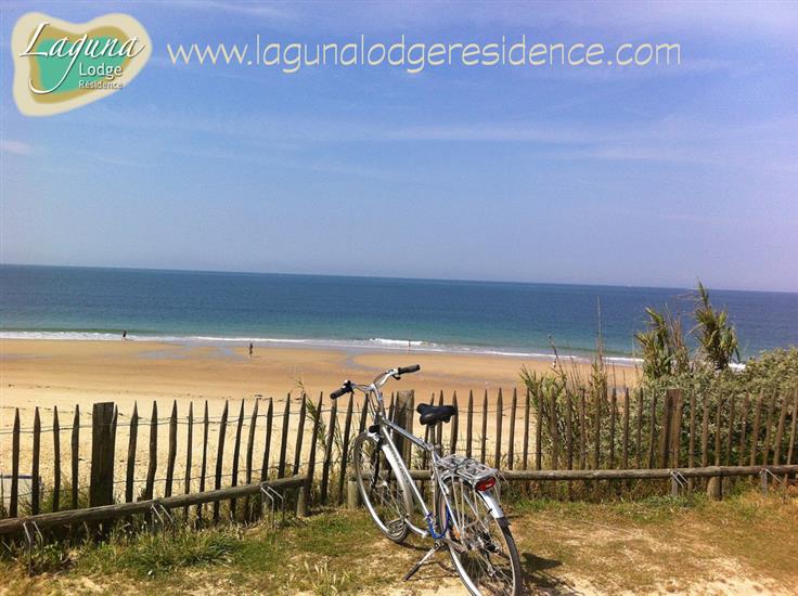 Der Strand ist mit dem Fahrrad von der Laguna Lodge aus erreichbar, Frankreich